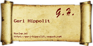 Geri Hippolit névjegykártya